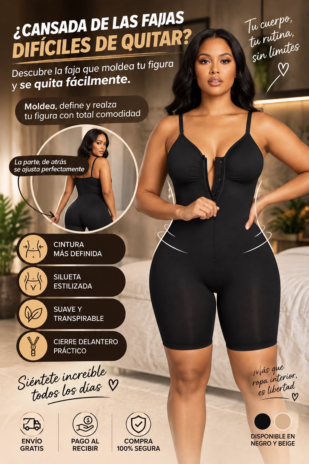 Enterizo con cierre delantero